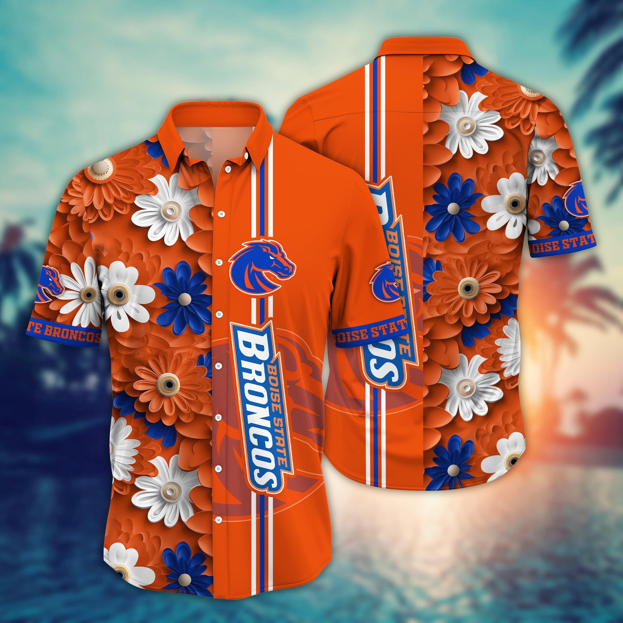 Boise State Broncos Flower Hawaii Shirt And Tshirt For Fans, Summer Football Shirts NA49574